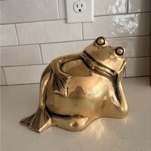Rare Large Vintage Brass Chubby Fat Toad
Frog Relaxing